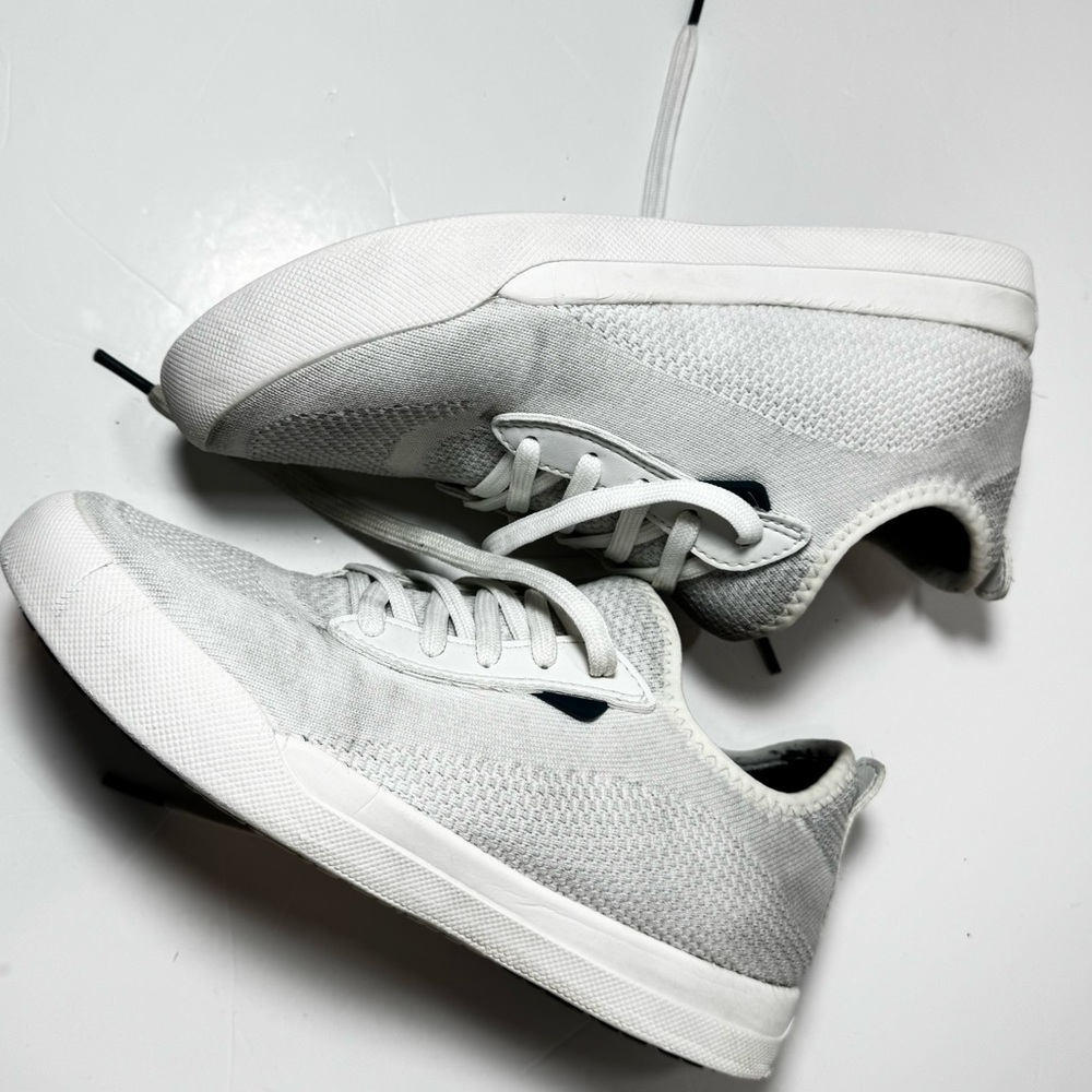 Vessi Weekend White Knit Sneakers W7 7 Women Waterproof Lightweight Casual Shoes